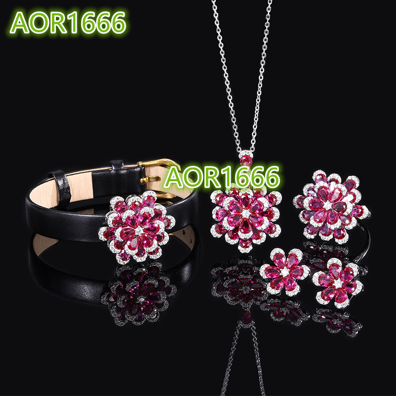 S925 Sterling Silver Fashion Classic Luxury High End Jewelry Original Design Grey Bead Womens Jewelry Set Wholesale