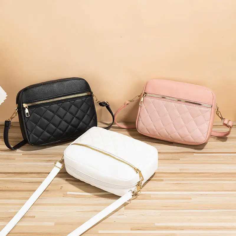 Small Messenger Bag For Women Trendy Lingge Embroidery Solid Color Female Shoulder Bag Fashion Leather Ladies Crossbody Bags Y250819