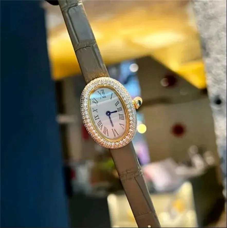 U1 Top AAA Women's Designer luxury Watch Vintage Blue Pointer Bathtub Diamond Bezel Design style Baign oire Oval quartz Movement sapphire versatile Wristwatch JB81
