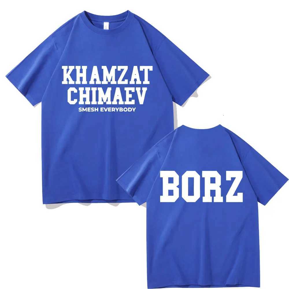 Khamzat Chimaev Double Sided Print T-shirts Men Women Fashion Casual Oversized T Shirts Mens Hip Hop Vintage Streetwear Y250819