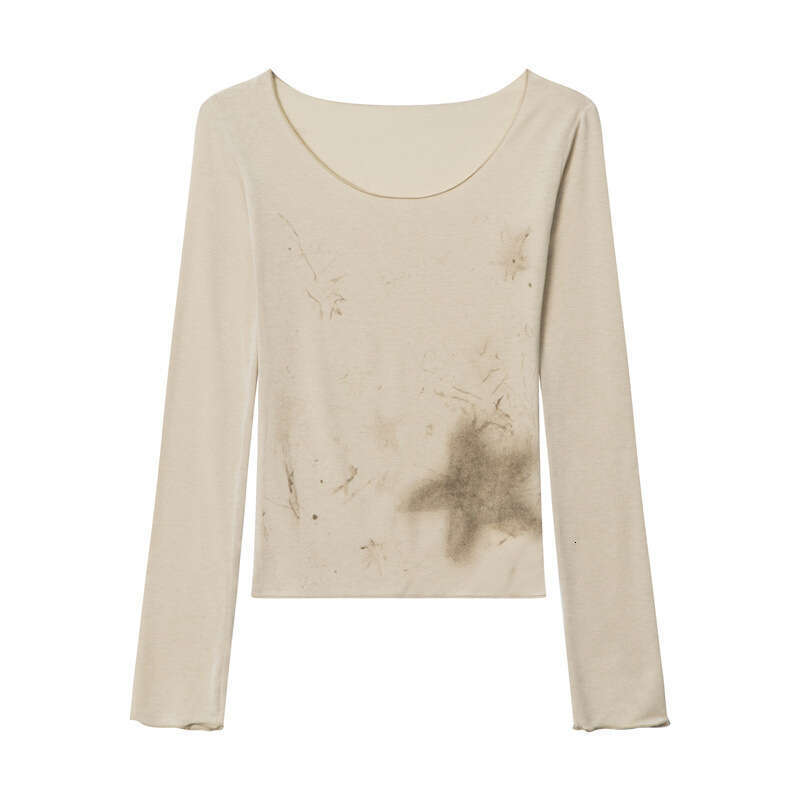 Heyhenry Spring And Autumn Pure Desire Large U-Neck Chest-Enhancing Versatile Base Shirt For Women Hot Girl Slim Fit Inner Wear Long Sleeve T-Shirt B5