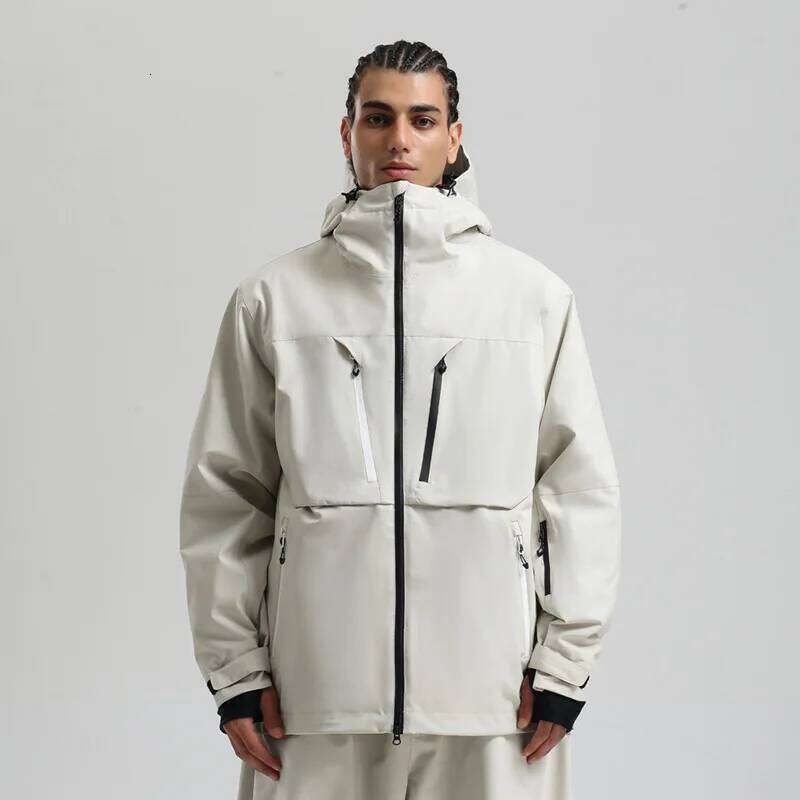Gsou Snow Men Women Ski Jacket Waterproof Snowboard Coat Breathable Loose Workwear Style Unisex Winter Outerwear for Couples