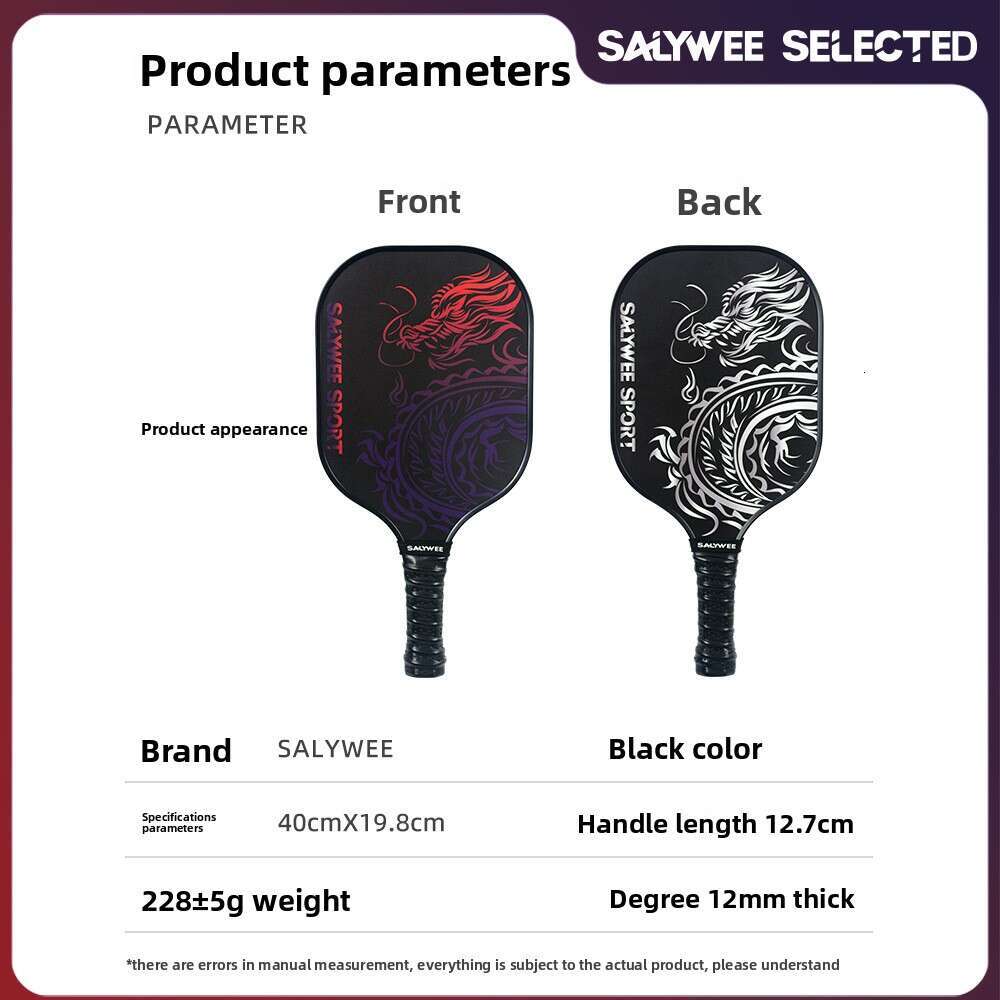 Dragon Matte Racket: Fiberglass Honeycomb Board, Ideal for Children, Adults, and Pickleball Beginners