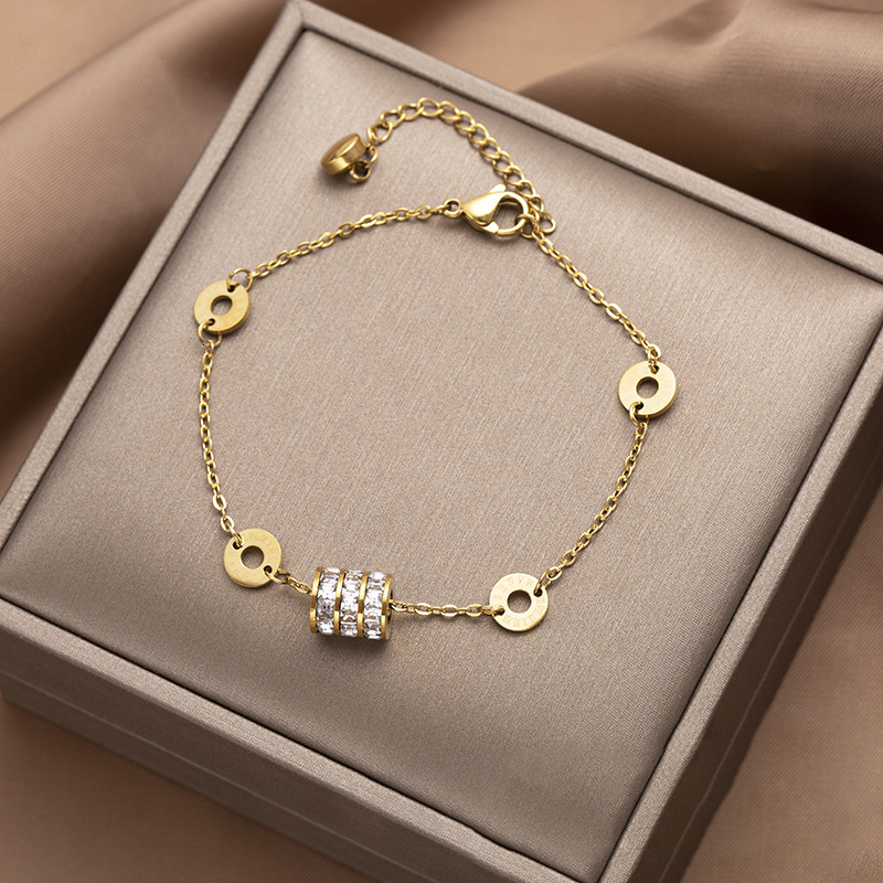 Titanium Bracelet High-end Simple Stainless Steel Non-fading Roman Numerals Ins Design