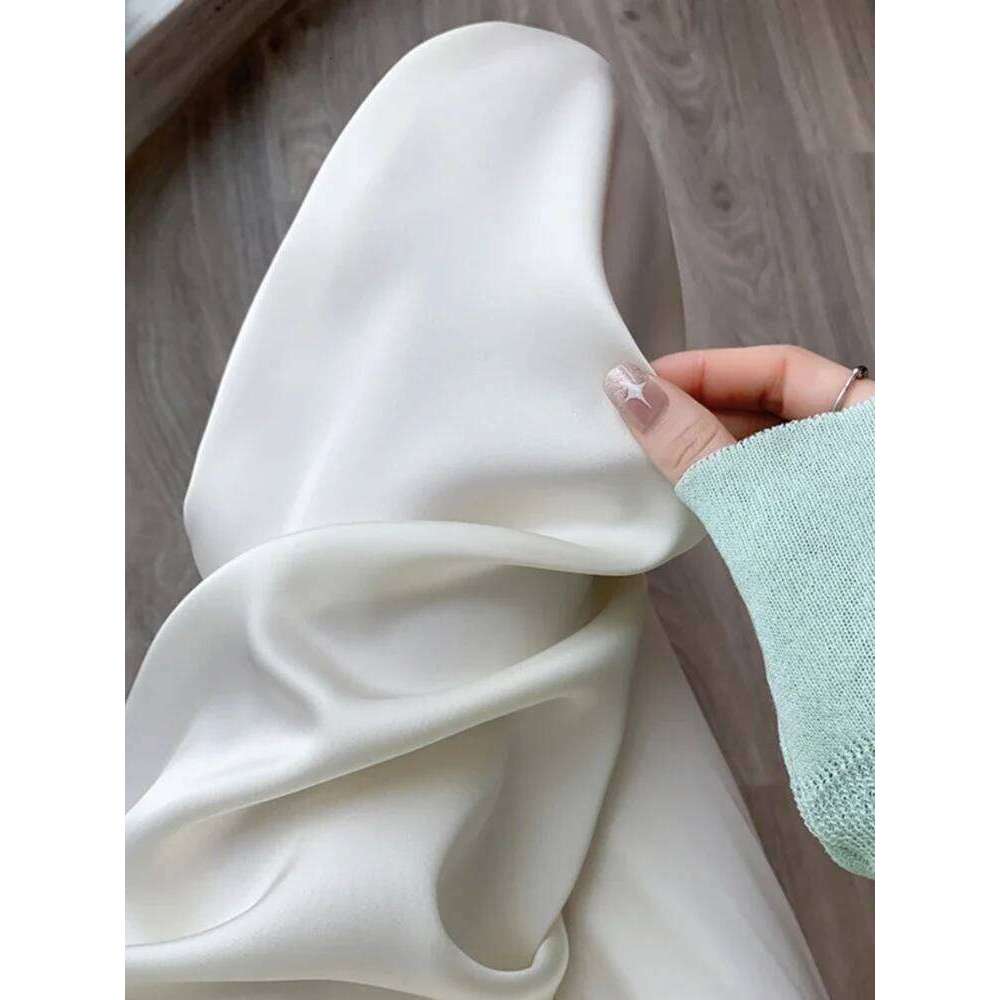 Women's Wide Leg Summer Ice Silk Straight Trousers High Waist Ladies Casual Loose Satin Soft Full-length Pants for Women