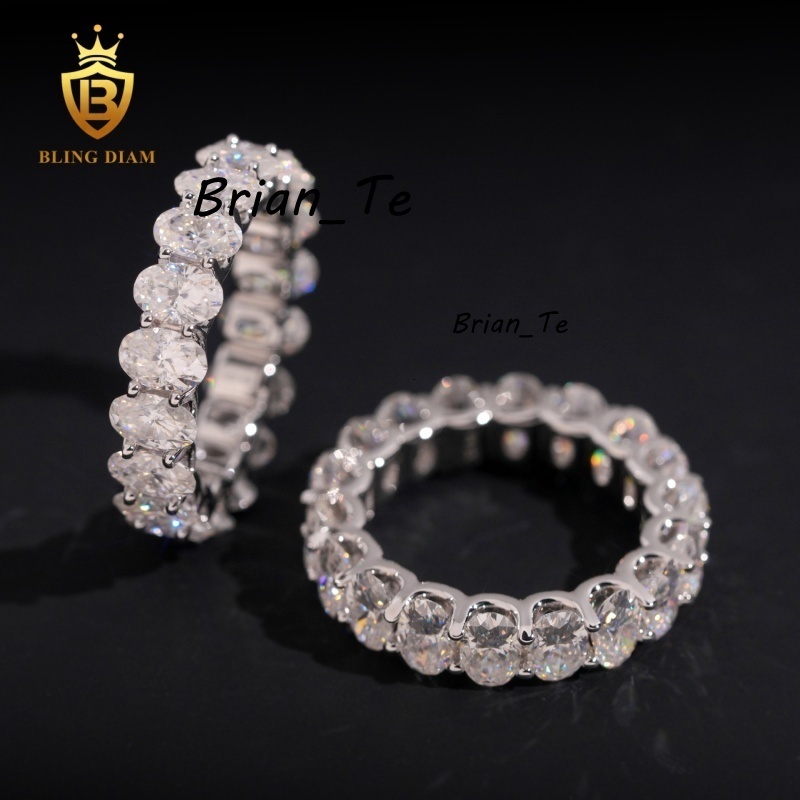 New Arrivals Full Moissanite Diamond 925 Sterling Silver Wedding Engagement Rings for Women Gra Certificate Past Diamond Test