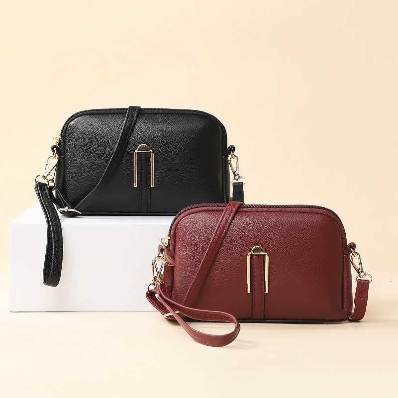 New Genuine Leather Crossbody Bag For Woman Solid Color Clutch Phone Pouch Elegant Shoulder Bag Simple Small Messenger Bag Sac Y250819