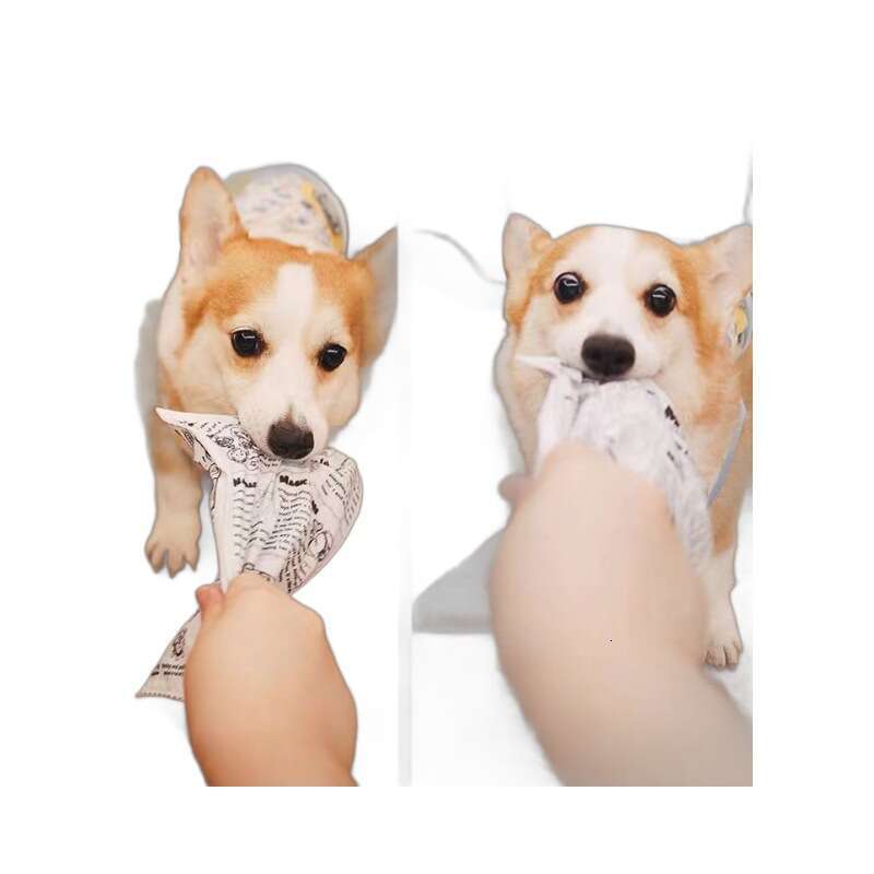 Pet Dog Sound Newspaper Crinkle Paper Durable Chew Self-Entertainment Artifact Teddy Toy Supplies