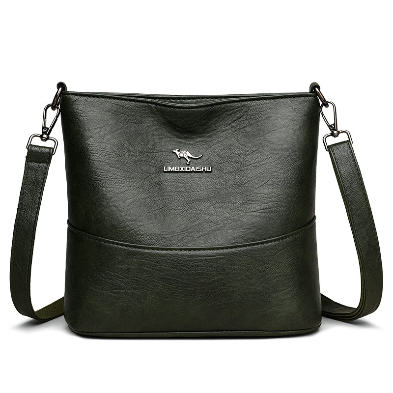 2025 Autumn Simple Bucket Bag Retro Texture Shoulder Bag Lightweight Luxury Texture Crossbody Bag Women's Small Bag Women's Crossbody Bag De