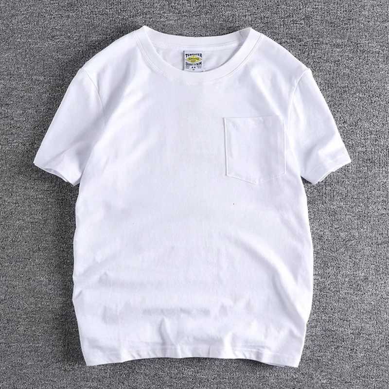 Simple Design Cotton Pocket Washed T-Shirt for Men Basic Style with Pure Color and Short Sleeves Y250819