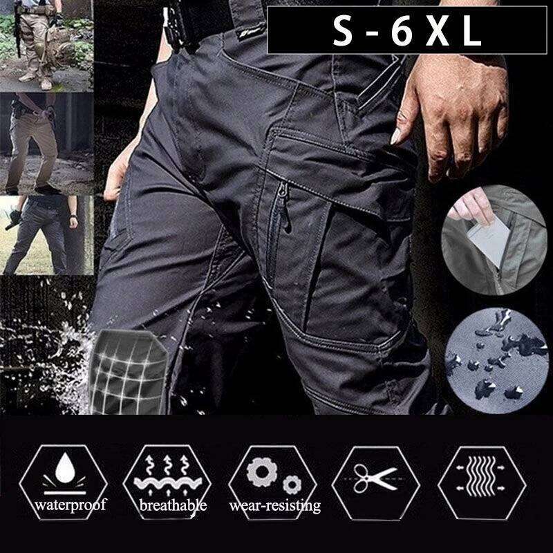 Tactical Cargo Men Combat Army Military Pants Multiple Pockets Working Hiking Casual Men's Trousers Plus Size 6XL