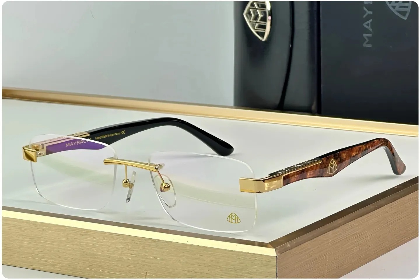 Designer Maybach Sunglasses Eyewear THE ARTIST TOP Quality Fashion Optical Glasses Multicolour Rimless Classic For Men Women 90A 197