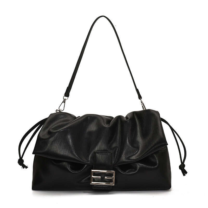 Leather Soft Cloud Drawstring Underarm Trendy Fashion Single Shoulder Tote High-end Designer Crossbody Lucky Bags Women's Bag