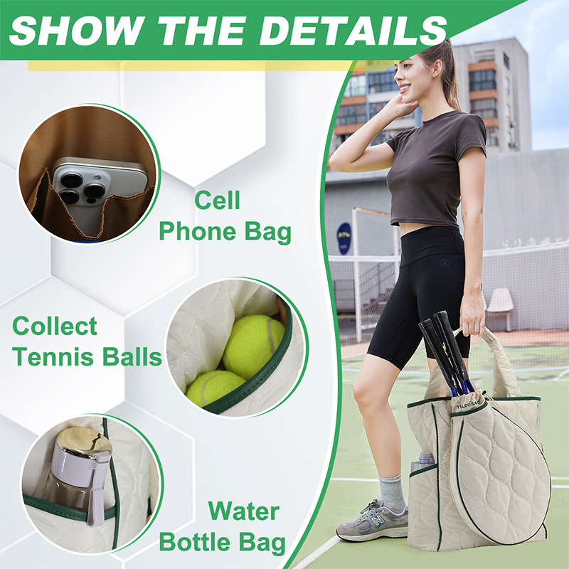 Tennis Bags Tennis Racket Bag Women Tennis Tote Bag Handbag Waterproof Lightweight Badminton Racket Shoulder Bag Rackets With Removable Shoulder Strap