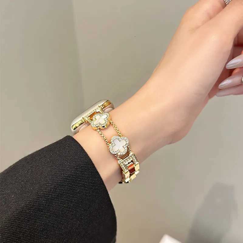 Metal Strap for Watch Band tra 2 49mm 46mm 45/44/ 42/41/40/38mm Diamond Four-leaf Bracelet For iWatch 10 9 8 7 SE Y250820