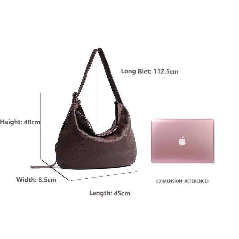 Ladies Genuine Leather First Layer Cowhide New Retro Art Personality Large Capacity Soft Leather Shoulder Messenger Bag