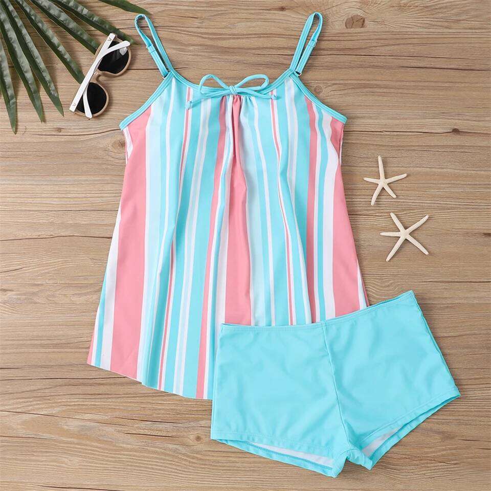 Print High Waist Swimsuit Women Two Piece Tankini Set Swimwear Female Beachwear Bathers Bathing Swimming Swim Suit 2024