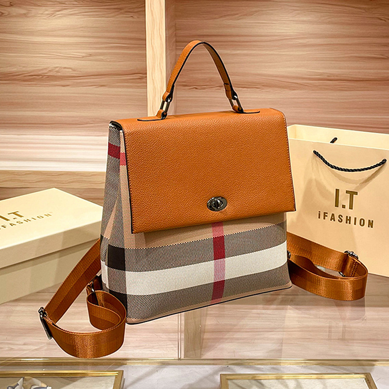 Hong Kong brand fashion high-end plaid handbag 2024 new versatile shoulder bag briefcase trendy messenger bag