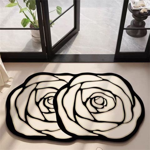 Camellia Bathroom Diatomaceous Earth Super Absorbent Non-Slip Carpet Toilet Shower Room Door Mat ddmythur
