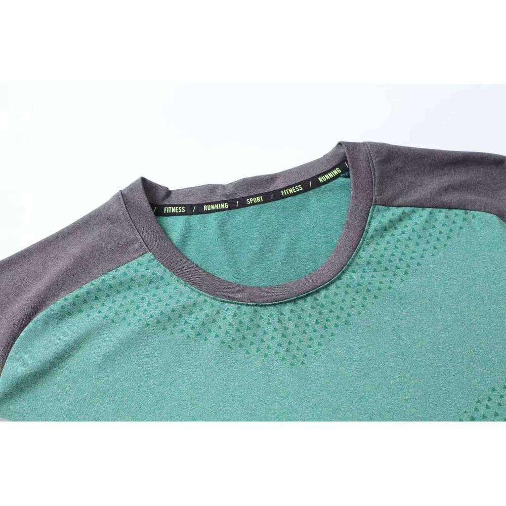 Men Short Sleeve Running Shirt Sports Outdoor Jogging Tops Gym Dry Fit Training Ice Silk Summer Elastic T-Shirt