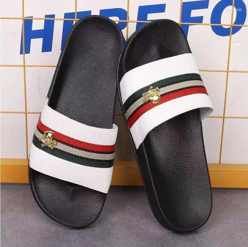 Slippers Men's Luxury Shoes Leather Brand Thick Sandals Summer Beach Sandals Flip Flops Breathable EVA Non-slip Slides