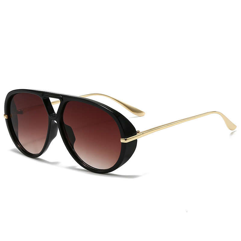 2025 New Fashion Trend Large Frame Pilot Designer Street Style UV Protection Sunglasses for Big Face Slimming