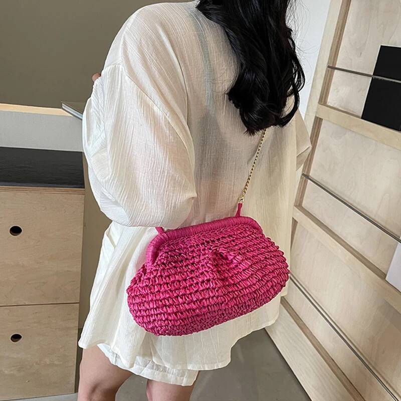 Autumn new women s crossbody bag new straw woven crossbody bag fashionable and casual shell bag women s shoulder bag textured autumn new designer bag