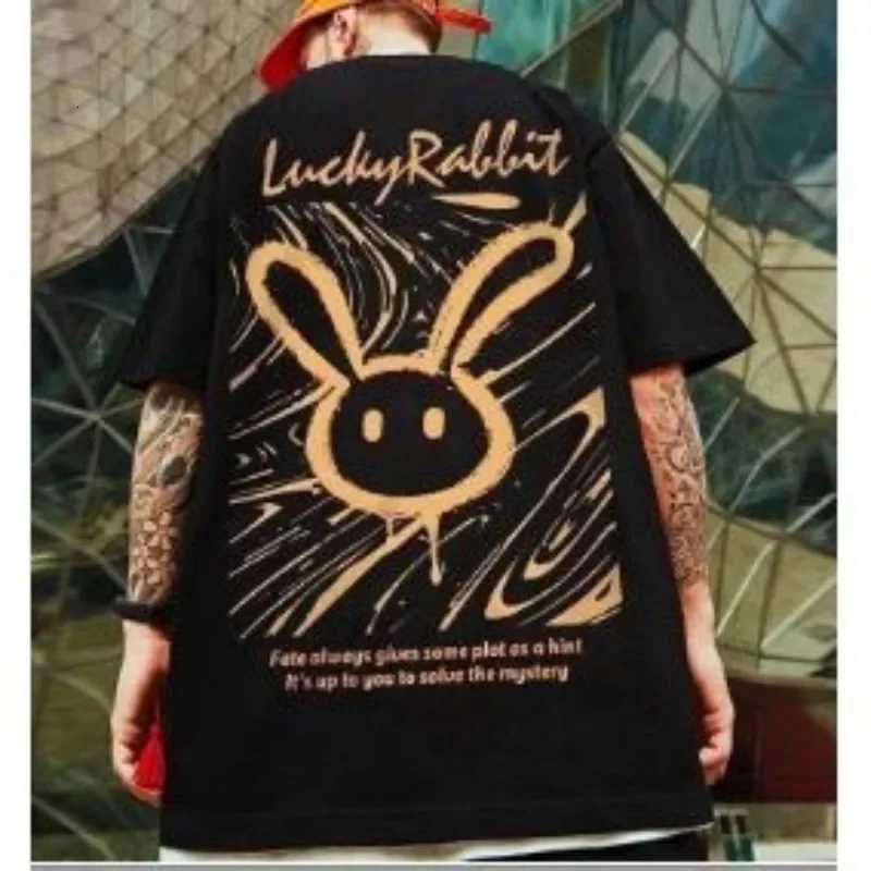 M-8XL Men Oversized Loose American Vintage Colored Rubiks Cube Print Short Sleeve Round Neck Versatile Trend Couple Outfit Y250819