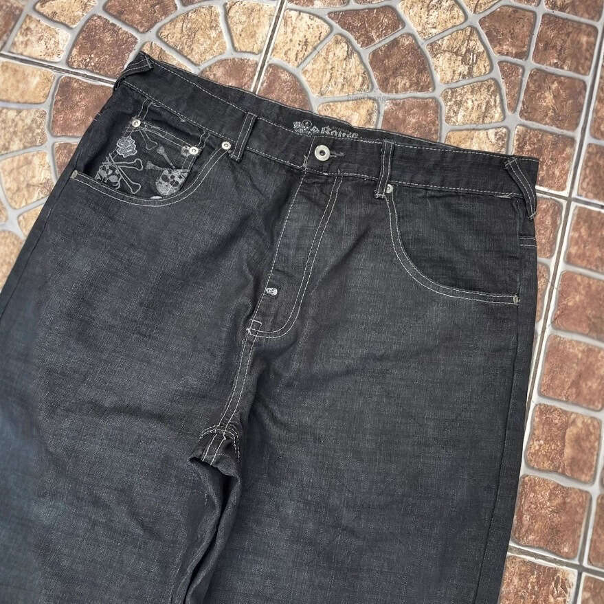 2025 New Hip-Hop High Street Jeans Ins Men Harajuku Punk Y2K Long Pants