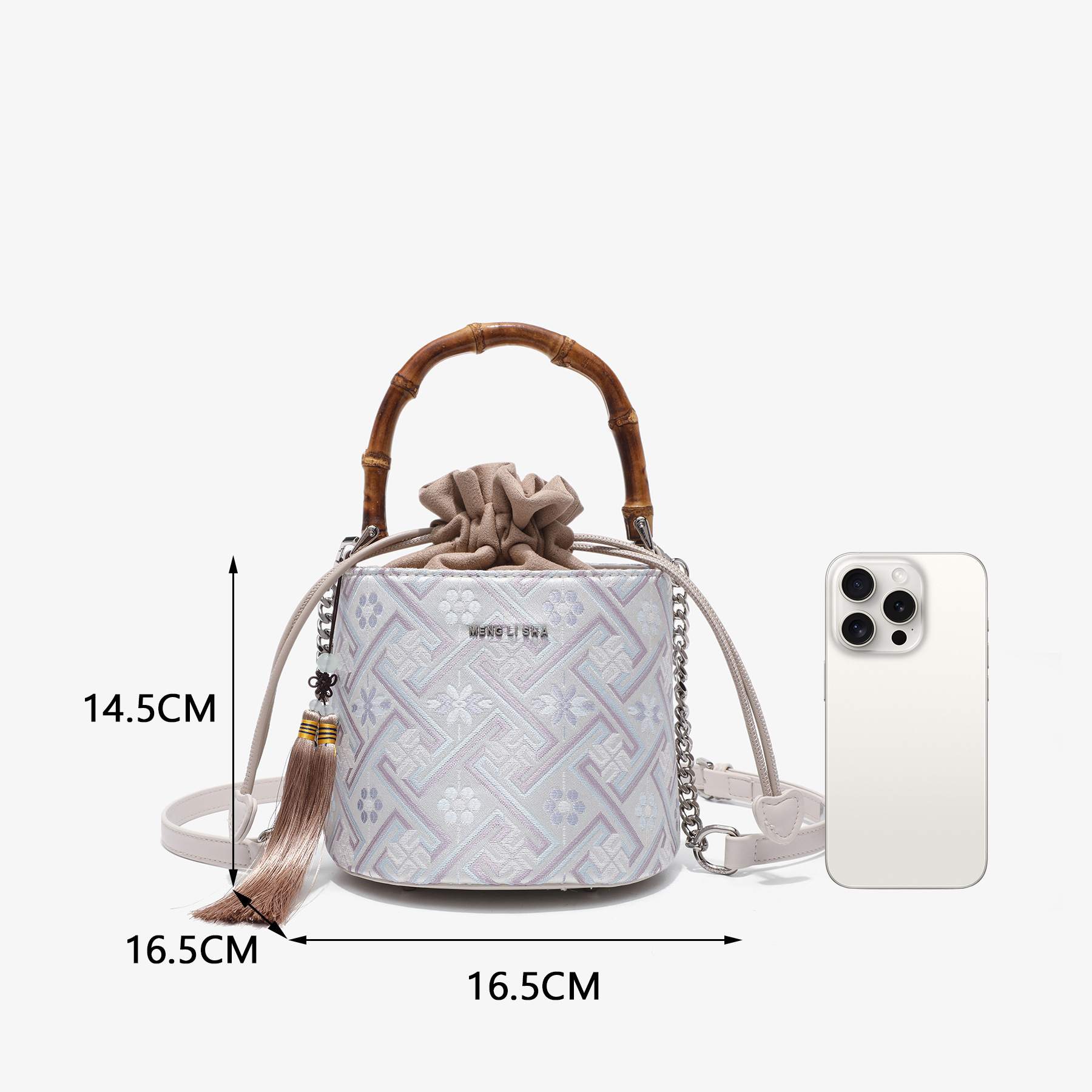 Free Shipping Designer New Light Luxury Women's Bucket Bag Fashion Bamboo Hand-held Cylindrical Bag Shoulder Bag Handbag