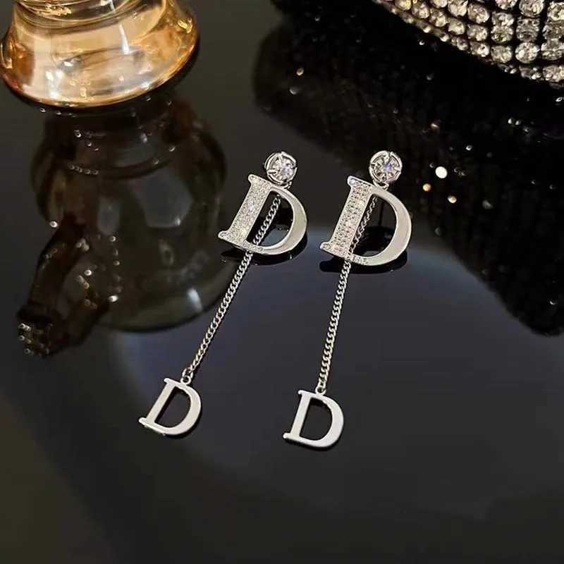 3 Letter Tassel Earrings Female S925 Silver Needle New Luxury Shining Long Earrings for Women Korean Designer Jewelry Y2k Y250820