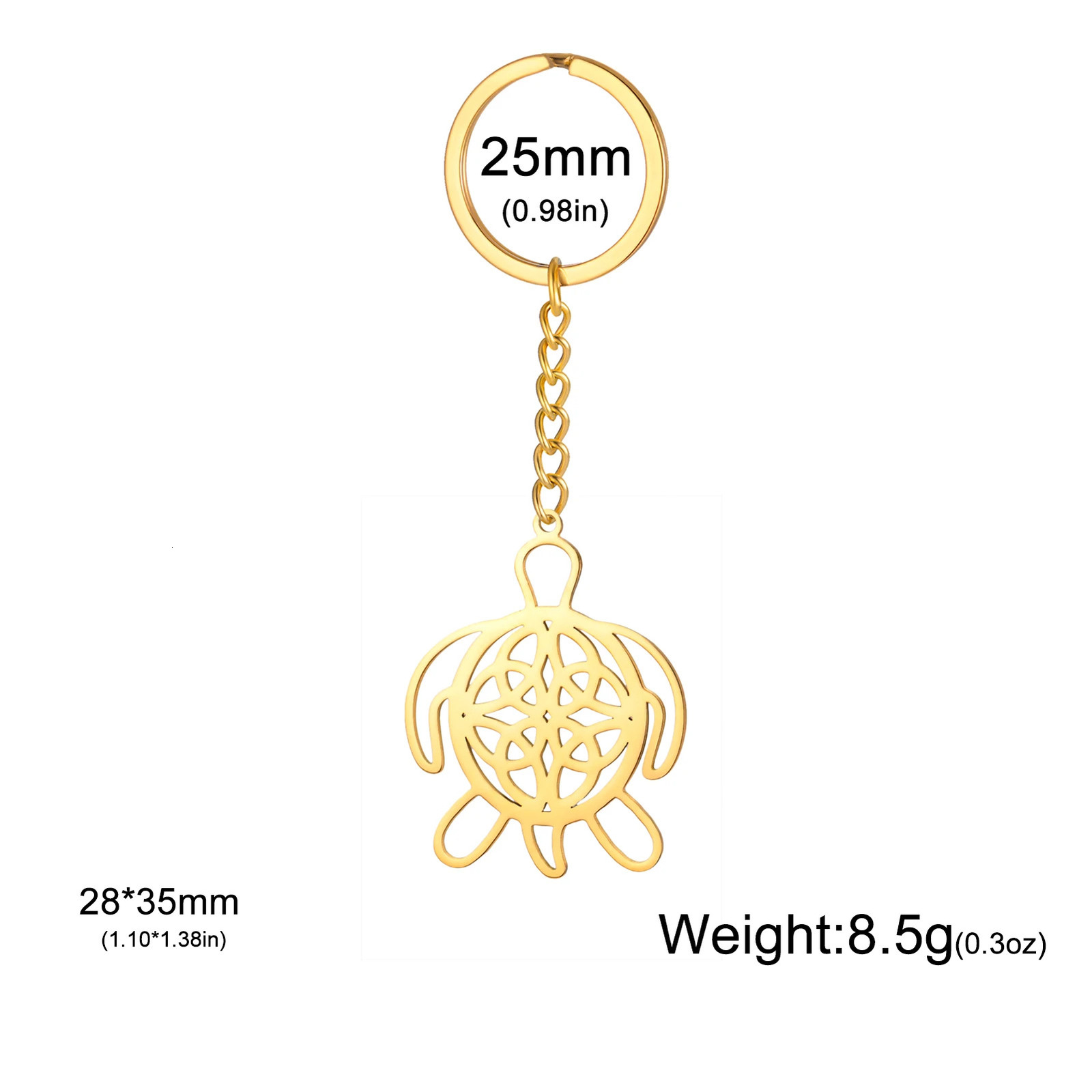 Lucktune Turtles Shape Keychain Stainless Steel Animal Keychains For Bag Irish Celtics knot Charms Jewelry Body Kit Gift 250811