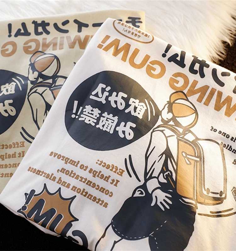 Heavyweight Pure Cotton Japanese Anime Printed Short Sleeved T-shirts For Men Women Loose Casual T Shirt Summer Trend Top Tees Y250819