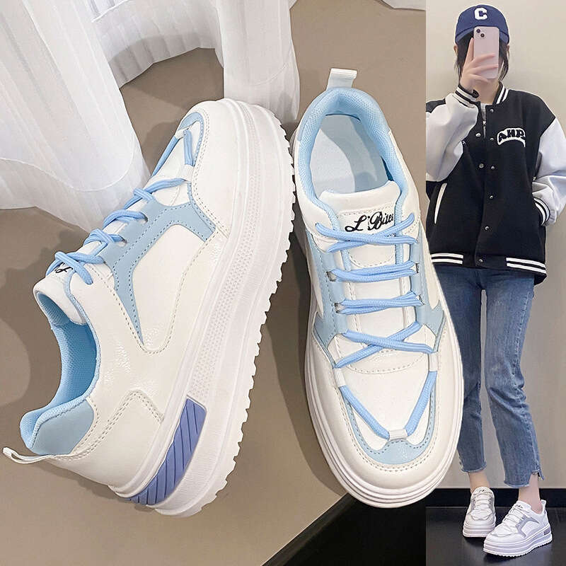 2023 Spring New Korean Style Versatile Fashionable Round Toe Platform Casual Sneakers for Women