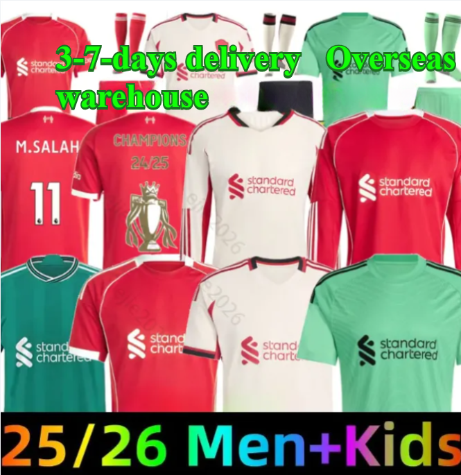 lfc 25 26 WIRTZ SALAH jersey Long sleeves Ekitike MAC ALLISTER Kerkez GAKPO DARWIN SZOBOSZLAI soccer jerseys Goalkeeper 2025 football shirt Mens