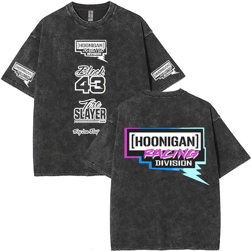 Washed Vintage Ken Block 43 Graphic T Shirts Men Women Gothic Art Aesthetic T-shirts Fashion Streetwear Oversized Short Sleeve Y250819