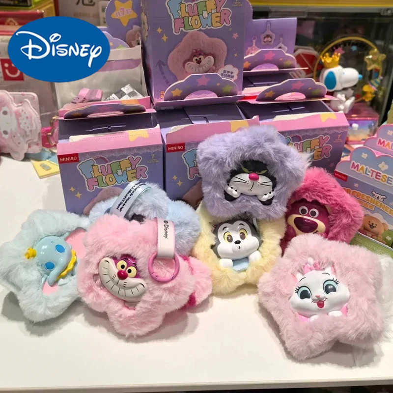 Disney MINISO Hairy Season Series Flowers Lie Prone Blind Box Lotso Aristocats Lotso Dumbo Anime Figure Doll Pendant Girl Surprise Gift W250820