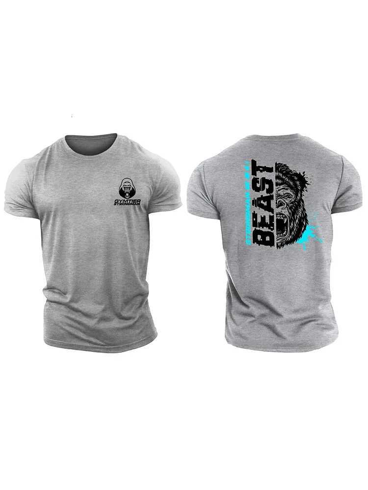 3D Strongman Beast Blue - Gym T-Shirt Cotton Casual Mens Short Sleeves Top Muscle Man Tough Guy T-Shirt Y250819