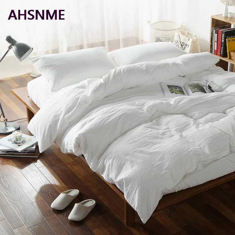 AHSNME 100% Cotton bed linen Super Soft Bedclothes Bedcover Cool Summer White Duvet Cover comforter bedding sets Y250819