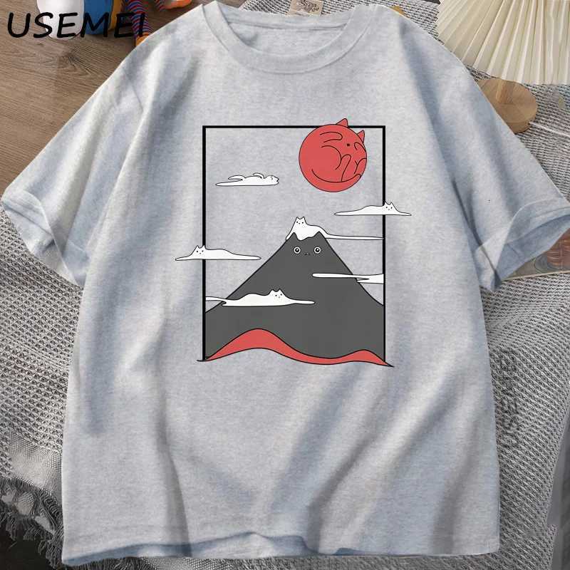 Funny Cat Graphic T Shirts Japanese Cat Graphic Tee Cotton Printed Short Sleeve Tees Men Women Harajuku Hight Qualty Clothes Y250819