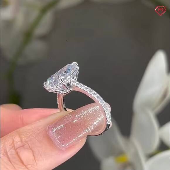 Elegant Wedding Ring 5ct Pear Cut Solitaire 14k White Gold VVS Moissanite Custom Engagement Ring for Women