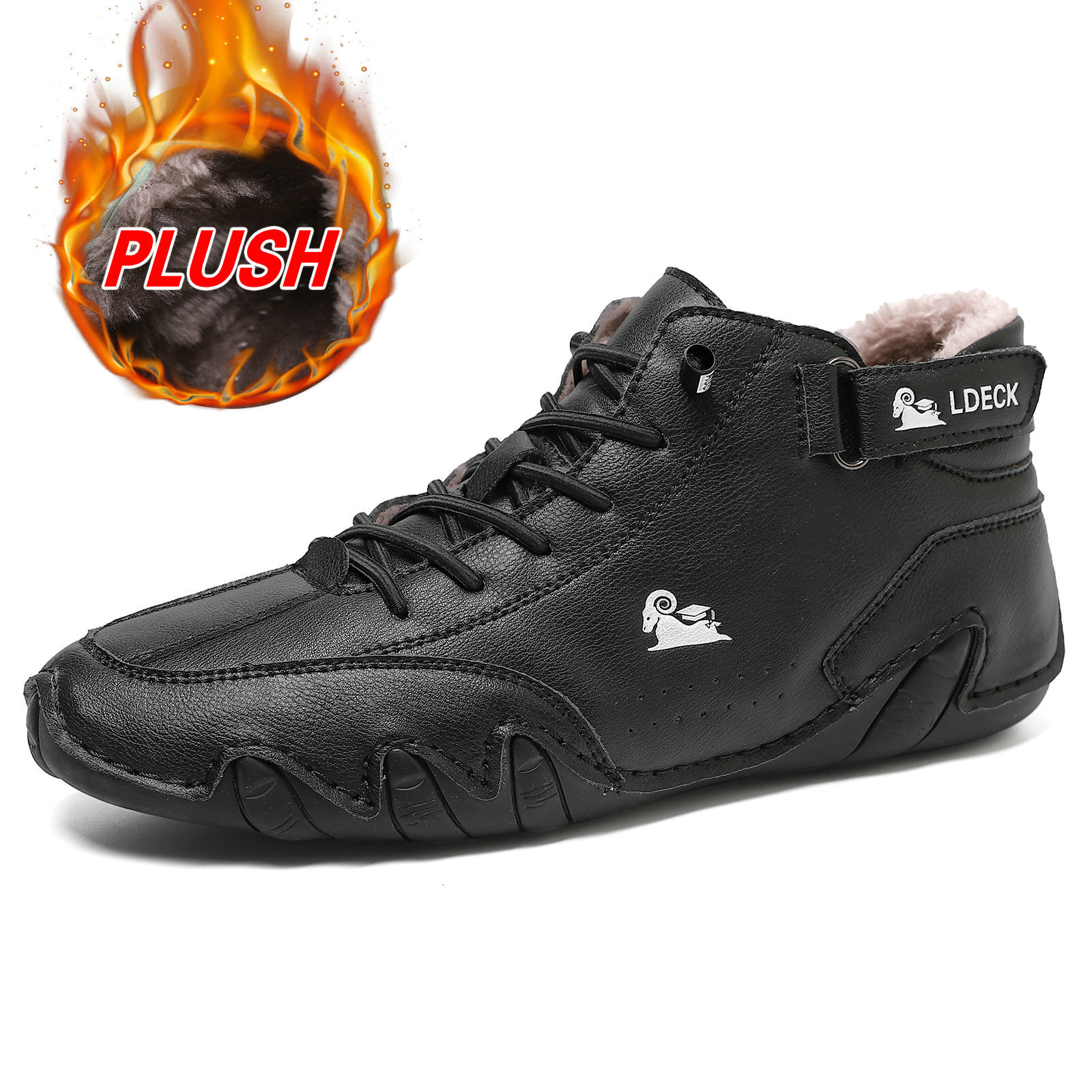 Winter Plush Lined Martin Boots Large Size Octopus Warm Cotton High-top Men's Sports Casual Shoes ddmymoon