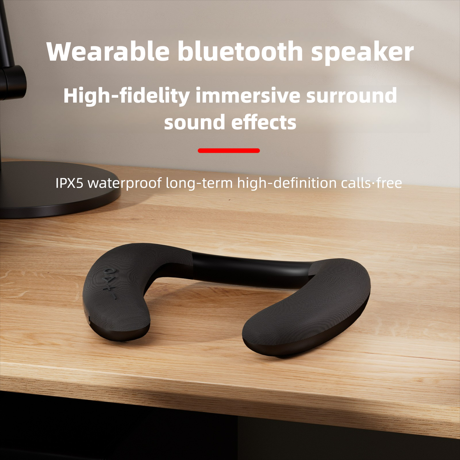 ALL-IN-1 Neck Speaker | Bluetooth, TF Card, Hands-Free Calls, IPX5 Waterproof, Deep Bass