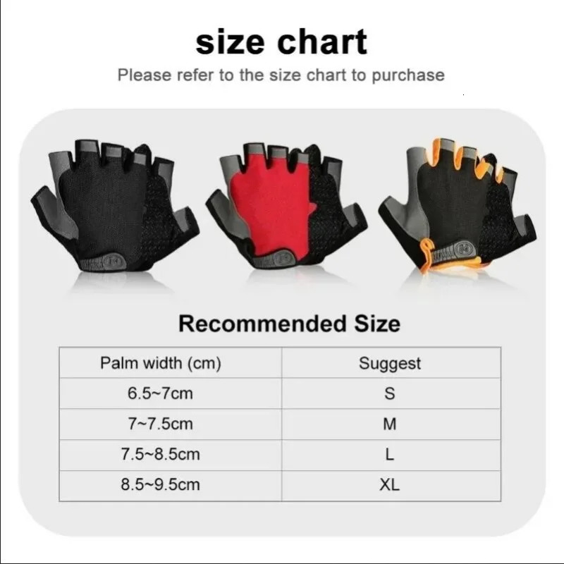 Gym Gloves Fingerless AntiSlip ShockAbsorbing Breathable Sports for Training Lifting Weight Cycling 250811