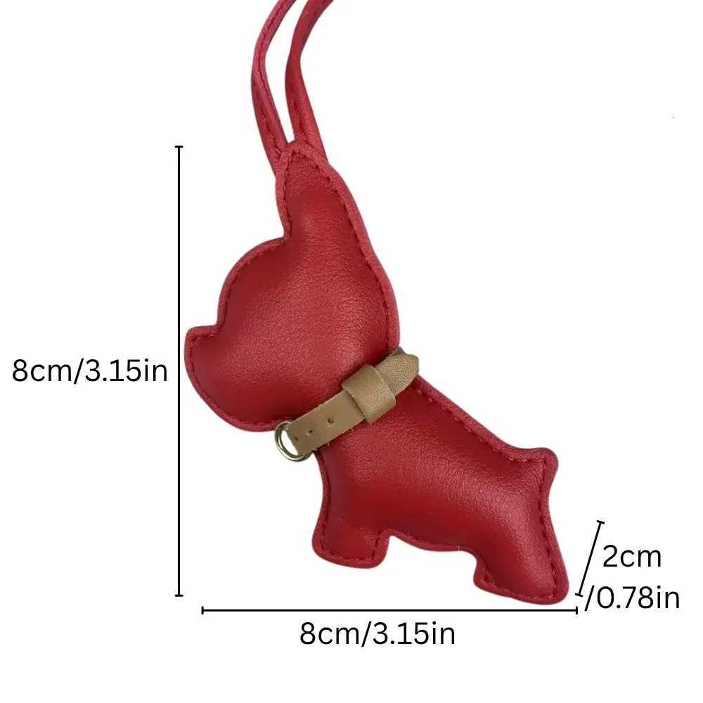 Mini PU Leather Bulldog Bag Charm - Leather-Look Str Pendant for PursesXJ250820