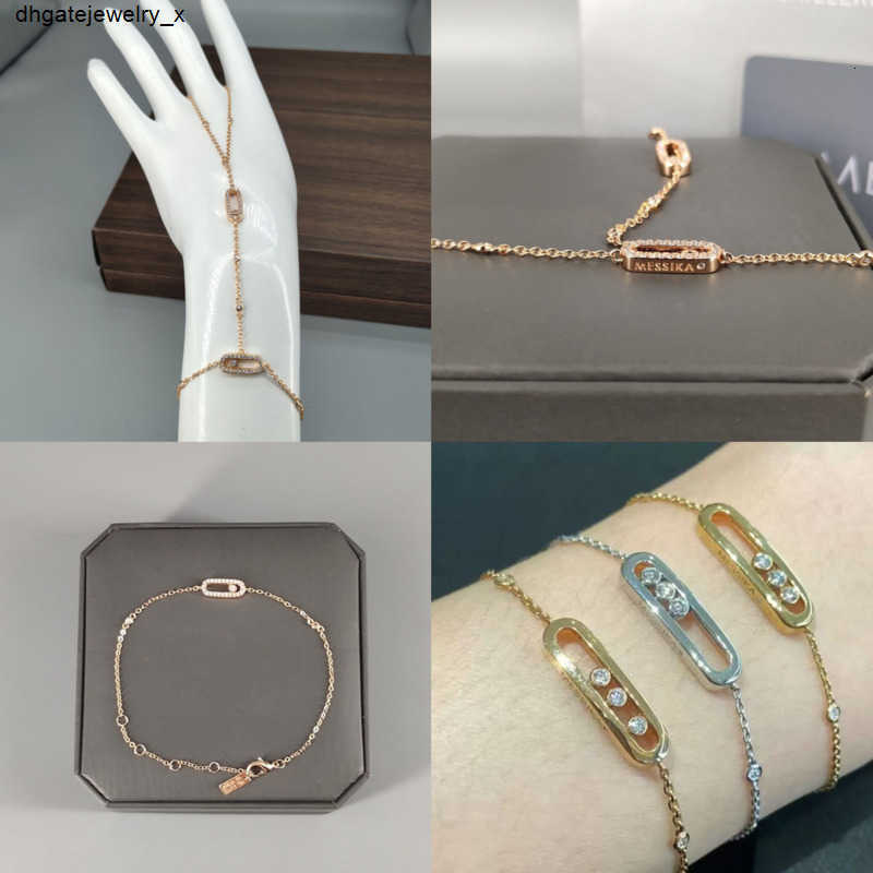 Womens chain bracelet plated 18 gold silver three diamond Paper clip bracelets sliding men simple Charm designer luxury Girls Party Jewelry Gift