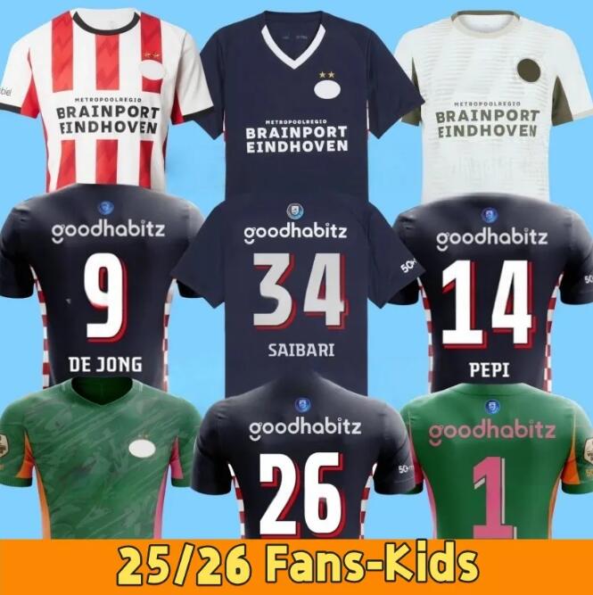 2025 2026 DE JONG LANG Soccer Jerseys EinDhoVenS BENITEZ BAKAYOKO 25/26 psvs VEERMAN TIL SCHOUTEN PEPI H.LOZANO SAIBARI men kids kit Football Shirt