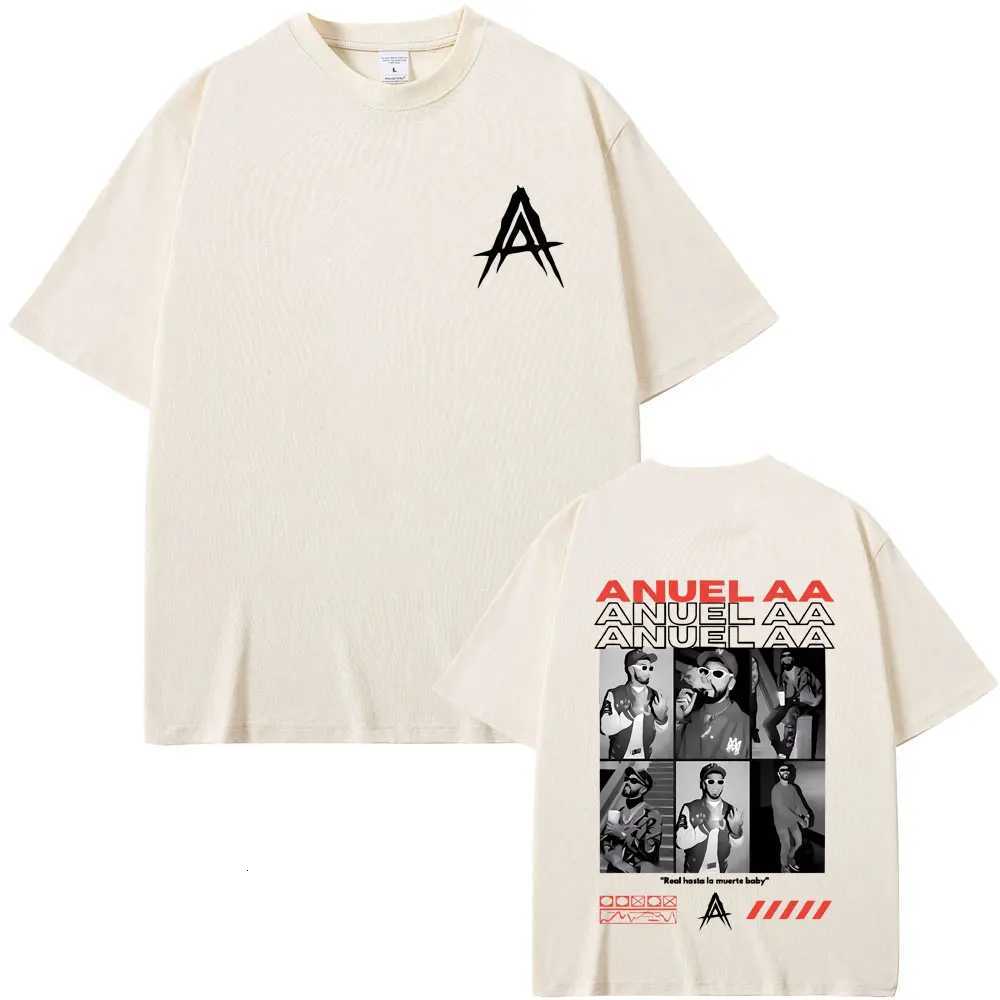 Rapper Anuel AA Real Hasta La Muerte Graphic T-shirt Mens Vintage Fashion Tshirt Men Women Hip Hop Oversized Short Sleeve Y250819