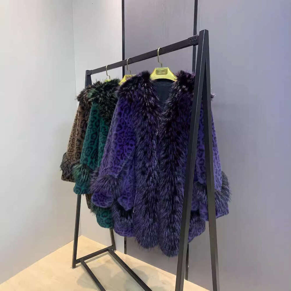 Autumn Winter Coat Winter New Long Thickened Loose Big Fur Collar Imitation Mink Integrated Warm Woolen Women's Clothing