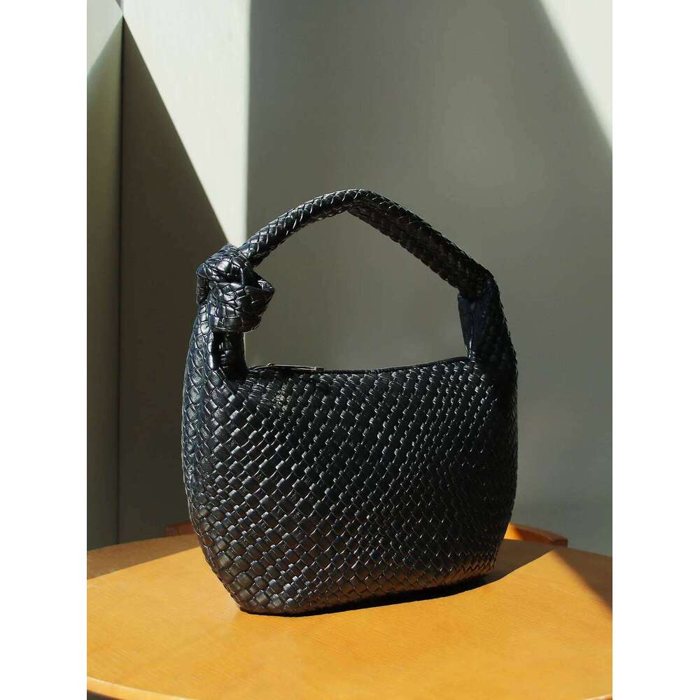 High End Woven Bag Fashionable New Versatile Women S Handbag One Shoulder Armpit Knotted Unique Niche Design Retro